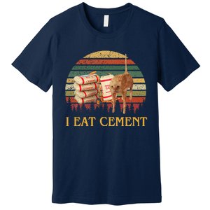 I Eat Cement Cursed Cat Funny Oddly Specific Meme Premium T-Shirt