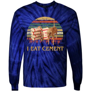 I Eat Cement Cursed Cat Funny Oddly Specific Meme Tie-Dye Long Sleeve Shirt