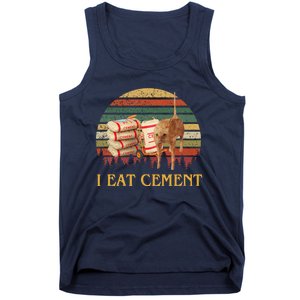 I Eat Cement Cursed Cat Funny Oddly Specific Meme Tank Top