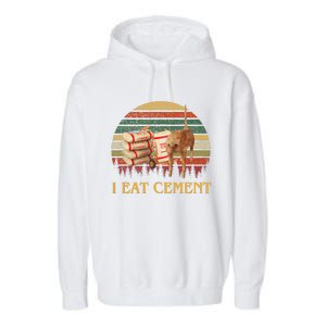 I Eat Cement Cursed Cat Funny Oddly Specific Meme Garment-Dyed Fleece Hoodie