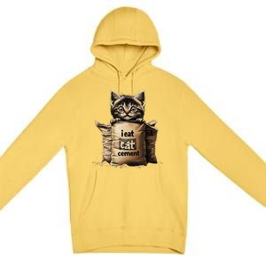 I Eat Cement Funny Meme Cat Premium Pullover Hoodie