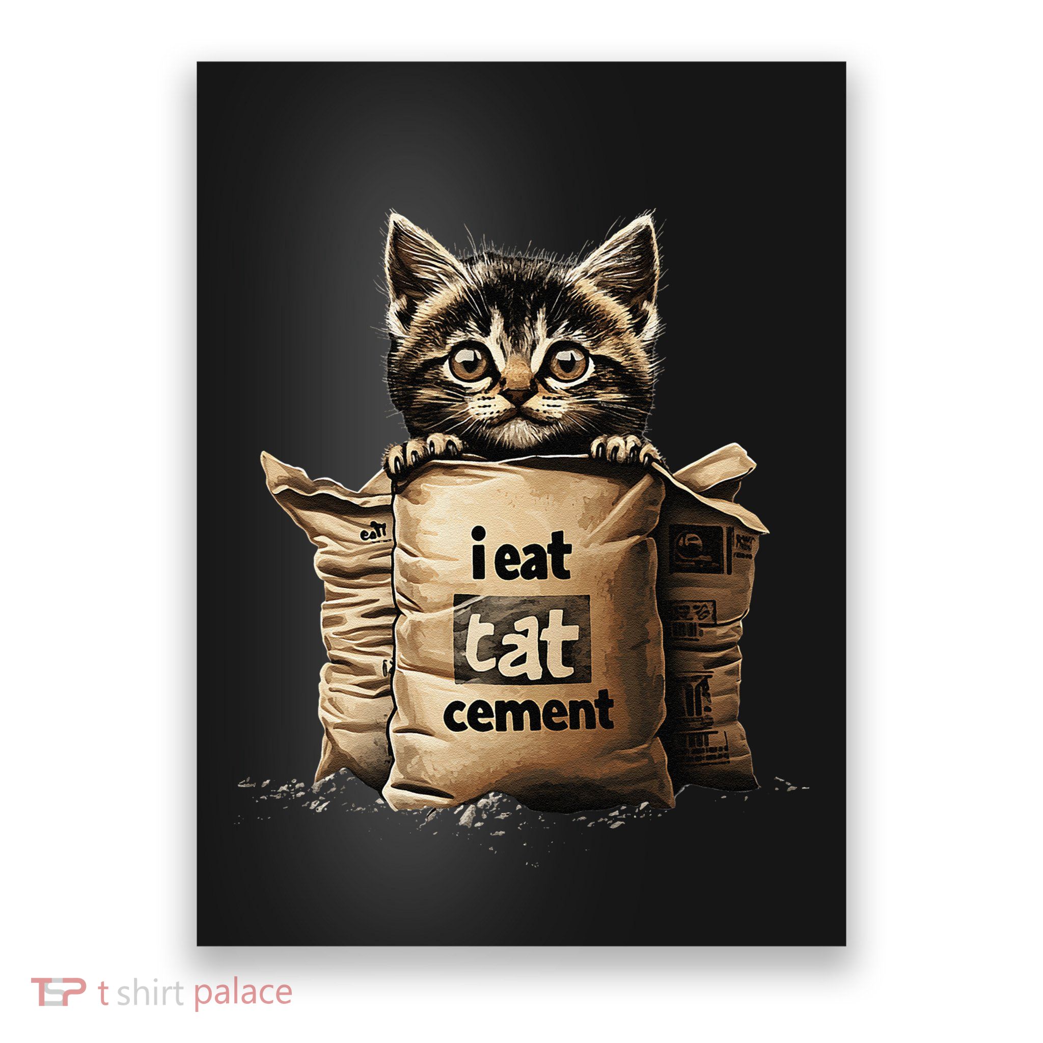I Eat Cement Funny Meme Cat Poster