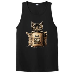 I Eat Cement Funny Meme Cat PosiCharge Competitor Tank