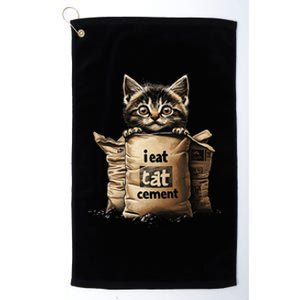 I Eat Cement Funny Meme Cat Platinum Collection Golf Towel