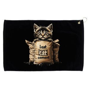 I Eat Cement Funny Meme Cat Grommeted Golf Towel