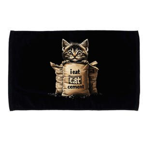 I Eat Cement Funny Meme Cat Microfiber Hand Towel