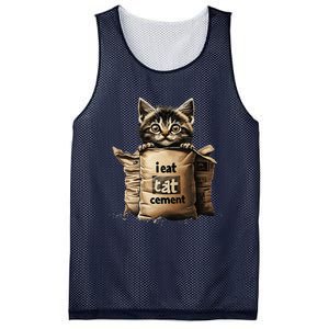 I Eat Cement Funny Meme Cat Mesh Reversible Basketball Jersey Tank