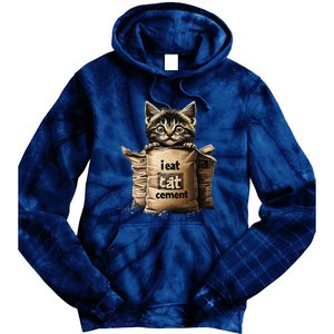 I Eat Cement Funny Meme Cat Tie Dye Hoodie