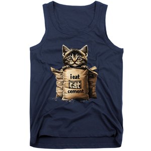 I Eat Cement Funny Meme Cat Tank Top