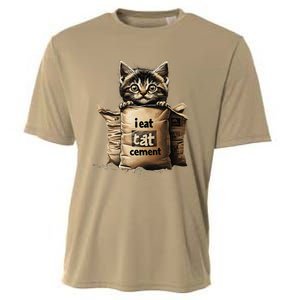 I Eat Cement Funny Meme Cat Cooling Performance Crew T-Shirt