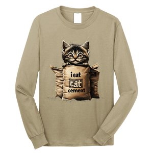 I Eat Cement Funny Meme Cat Long Sleeve Shirt