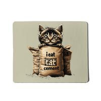 I Eat Cement Funny Meme Cat Mousepad