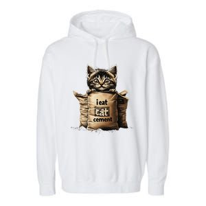 I Eat Cement Funny Meme Cat Garment-Dyed Fleece Hoodie