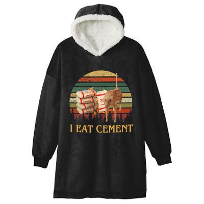 I Eat Cement Cursed Cat Funny Meme Lover Hooded Wearable Blanket
