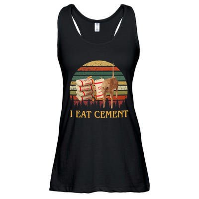 I Eat Cement Cursed Cat Funny Meme Lover Ladies Essential Flowy Tank
