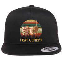 I Eat Cement Cursed Cat Funny Meme Lover Flat Bill Trucker Hat