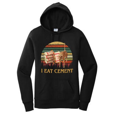 I Eat Cement Cursed Cat Funny Meme Lover Women's Pullover Hoodie