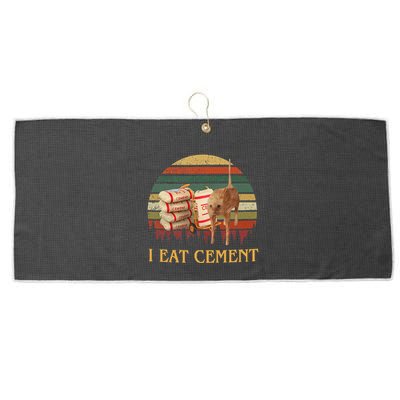 I Eat Cement Cursed Cat Funny Meme Lover Large Microfiber Waffle Golf Towel