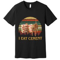 I Eat Cement Cursed Cat Funny Meme Lover Premium T-Shirt
