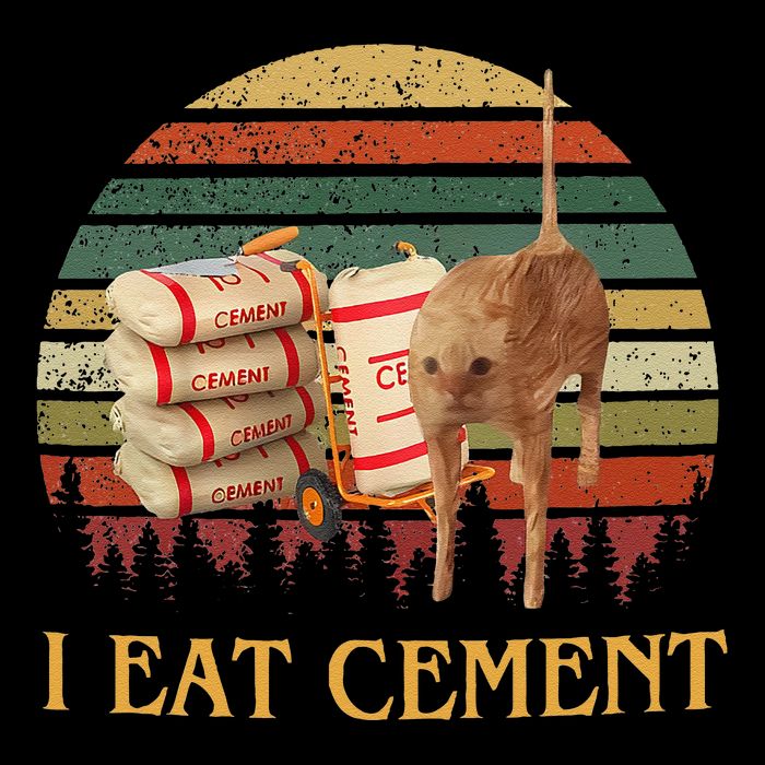 I Eat Cement Cursed Cat Funny Meme Lover Sustainable Knit Beanie