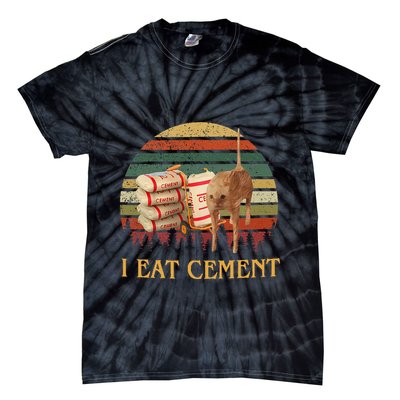I Eat Cement Cursed Cat Funny Meme Lover Tie-Dye T-Shirt