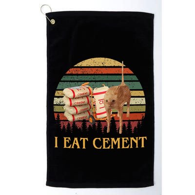 I Eat Cement Cursed Cat Funny Meme Lover Golf Towel