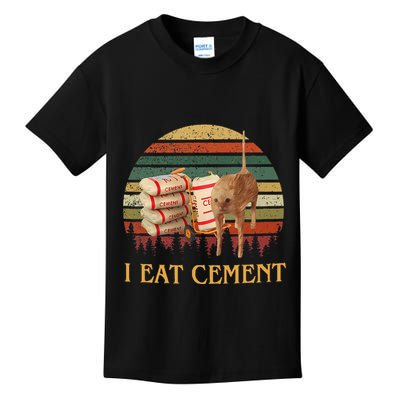I Eat Cement Cursed Cat Funny Meme Lover Kids T-Shirt