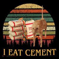 I Eat Cement Cursed Cat Funny Meme Lover Kids T-Shirt