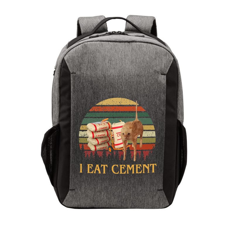 I Eat Cement Cursed Cat Funny Meme Lover Vector Backpack