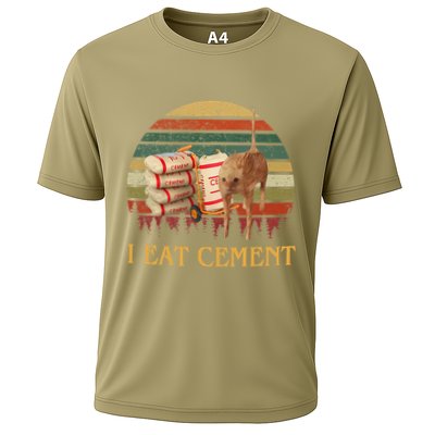 I Eat Cement Cursed Cat Funny Meme Lover Performance Shirt