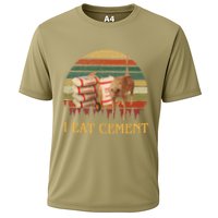 I Eat Cement Cursed Cat Funny Meme Lover Cooling Performance Crew T-Shirt