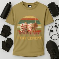 I Eat Cement Cursed Cat Funny Meme Lover Cooling Performance Crew T-Shirt
