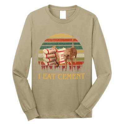 I Eat Cement Cursed Cat Funny Meme Lover Long Sleeve Shirt