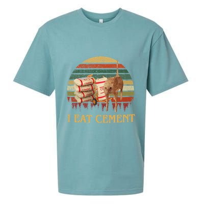 I Eat Cement Cursed Cat Funny Meme Lover Sueded Cloud Jersey T-Shirt
