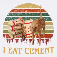 I Eat Cement Cursed Cat Funny Meme Lover Garment-Dyed Sweatshirt