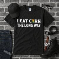 I Eat Corn The Long Way Funny Inappropriate Embarrassing Tall T-Shirt