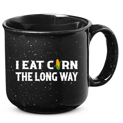 I Eat Corn The Long Way Funny Inappropriate Embarrassing 15oz Campfire Ceramic Mug