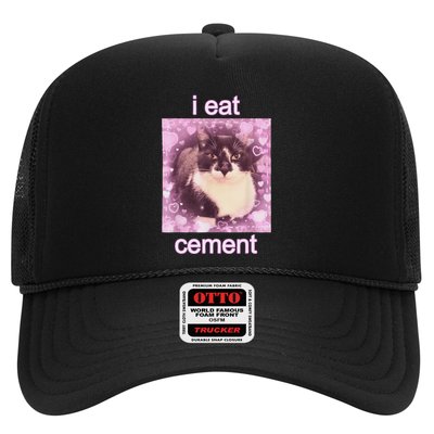 I Eat Cement Cursed Cat Funny Oddly Specific Dank Meme Trucker Hat