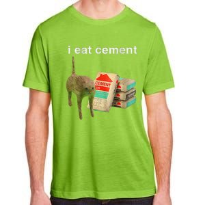 I Eat Cement Cursed Cat Funny Oddly Specific Dank Meme Adult ChromaSoft Performance T-Shirt