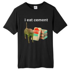 I Eat Cement Cursed Cat Funny Oddly Specific Dank Meme Tall Fusion ChromaSoft Performance T-Shirt