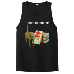 I Eat Cement Cursed Cat Funny Oddly Specific Dank Meme PosiCharge Competitor Tank