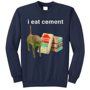 I Eat Cement Cursed Cat Funny Oddly Specific Dank Meme Sweatshirt