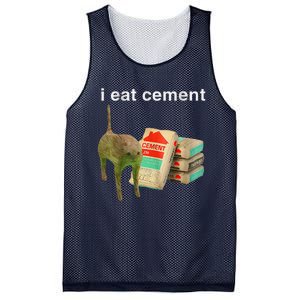 I Eat Cement Cursed Cat Funny Oddly Specific Dank Meme Mesh Reversible Basketball Jersey Tank