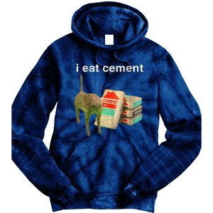 I Eat Cement Cursed Cat Funny Oddly Specific Dank Meme Tie Dye Hoodie