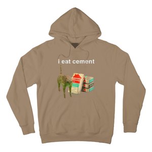 I Eat Cement Cursed Cat Funny Oddly Specific Dank Meme Hoodie