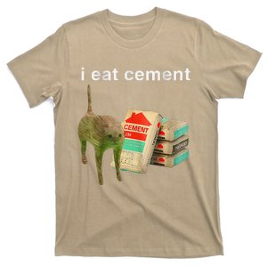 I Eat Cement Cursed Cat Funny Oddly Specific Dank Meme T-Shirt