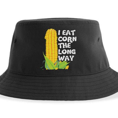 I Eat Corn The Long Way Funny Embarrassing Inappropriate Sustainable Bucket Hat