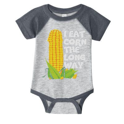 I Eat Corn The Long Way Funny Embarrassing Inappropriate Infant Baby Jersey Bodysuit