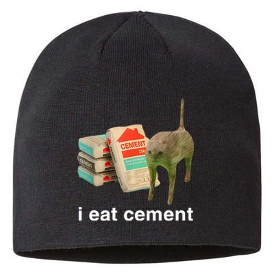 I Eat Cement Cursed Cat Sustainable Beanie