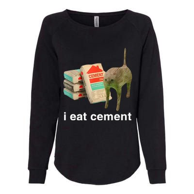 I Eat Cement Cursed Cat Womens California Wash Sweatshirt